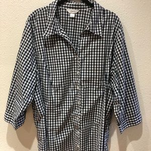 Christopher & Banks New Black/White check shirt 3x